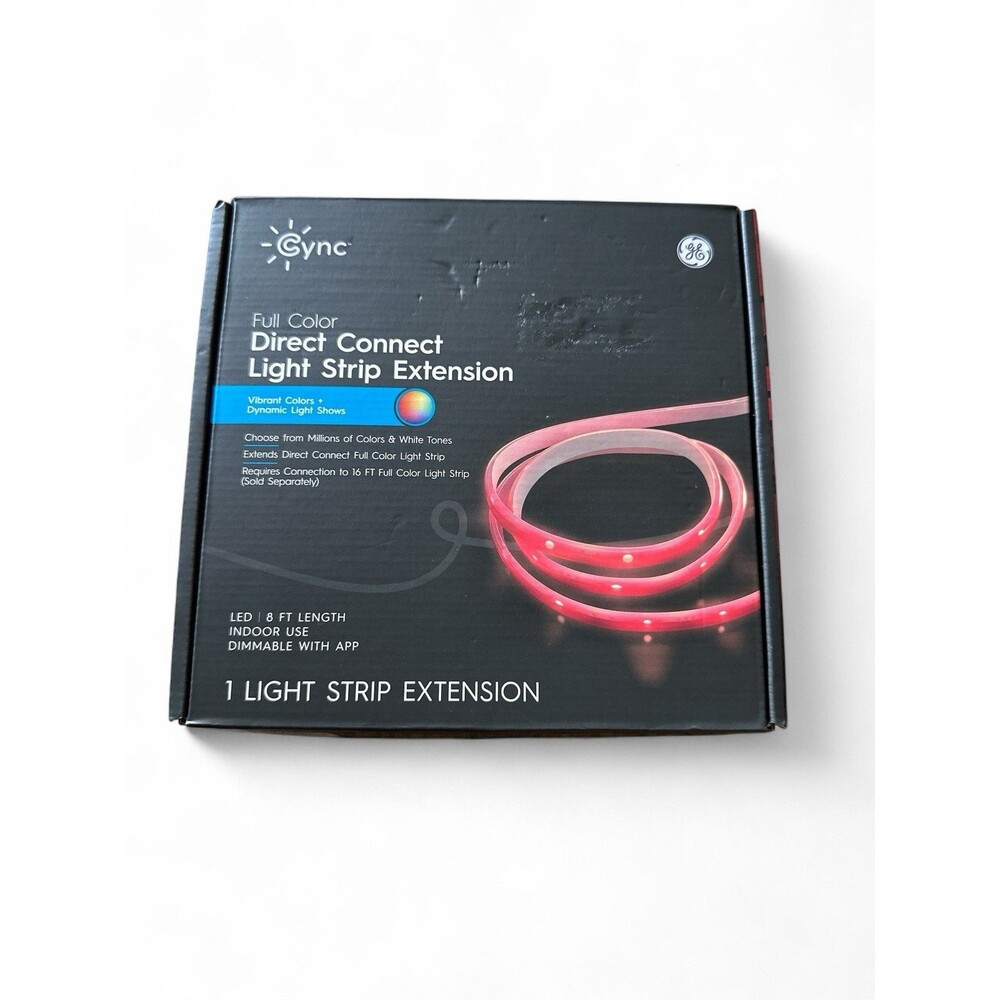 GE CYNC Smart LED Direct Connect Light Strip Extension Full Color Bluetooth 8Ft